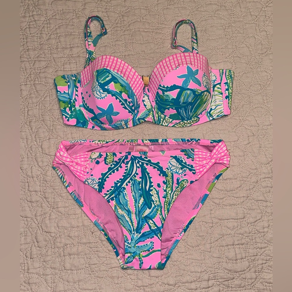 Lilly Pulitzer Bikini Top size 6 Bottom size 2